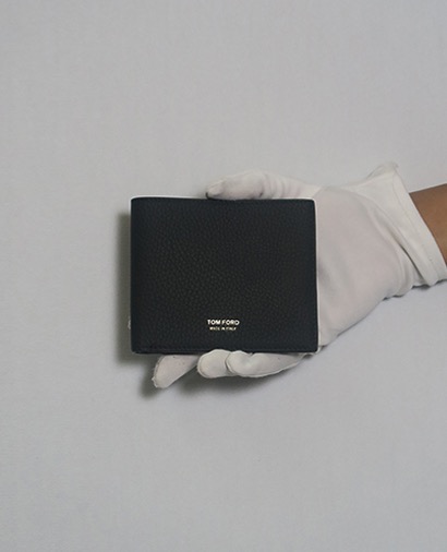 Tom Ford Grained Bi fold Wallet, front view
